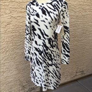 Kensie Animal Print Long Sleeve Dress